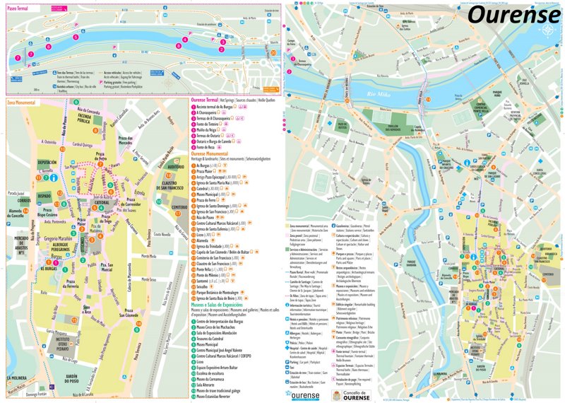 Ourense Map | Spain | Detailed Maps of Ourense (Orense)