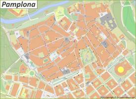 Pamplona - Mapa del centro de la ciudad