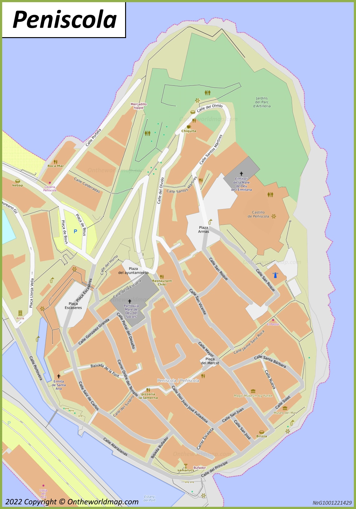 Mapa de la ciudad alta de Peñíscola