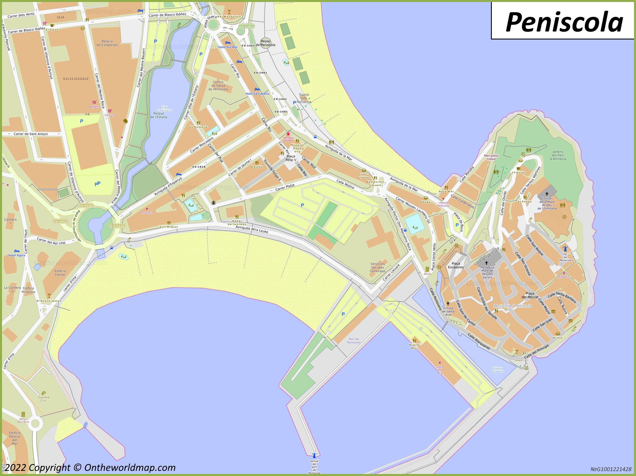 Peniscola Town Centre Map