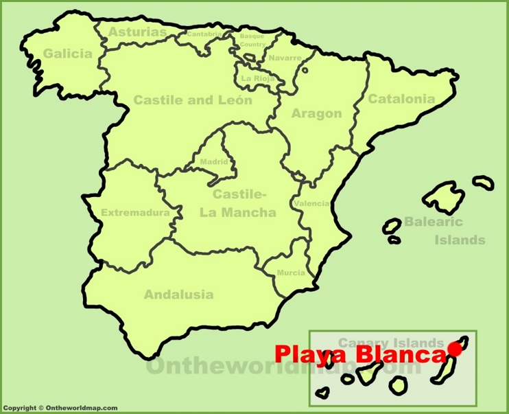 Playa Blanca location on the Spain map