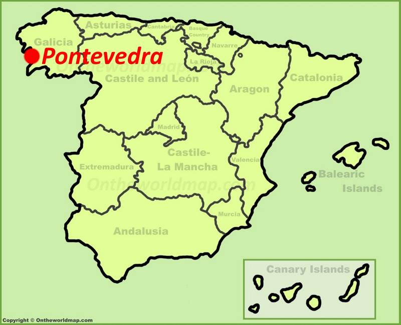 Pontevedra location on the Spain map