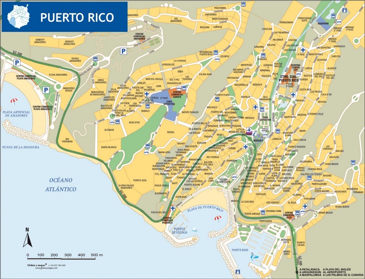 Puerto Rico de Gran Canaria - Mapa Turistico