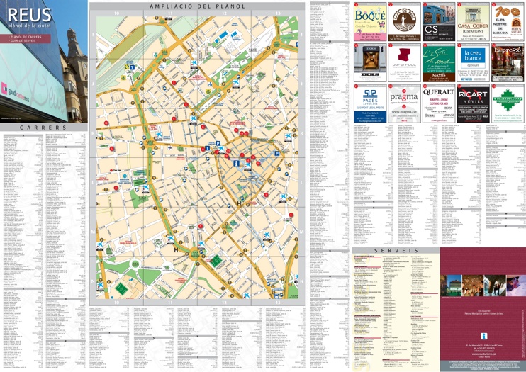 Reus - Mapa del centro de la ciudad