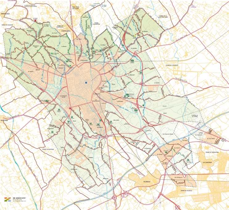 Road map of surroundings of Reus