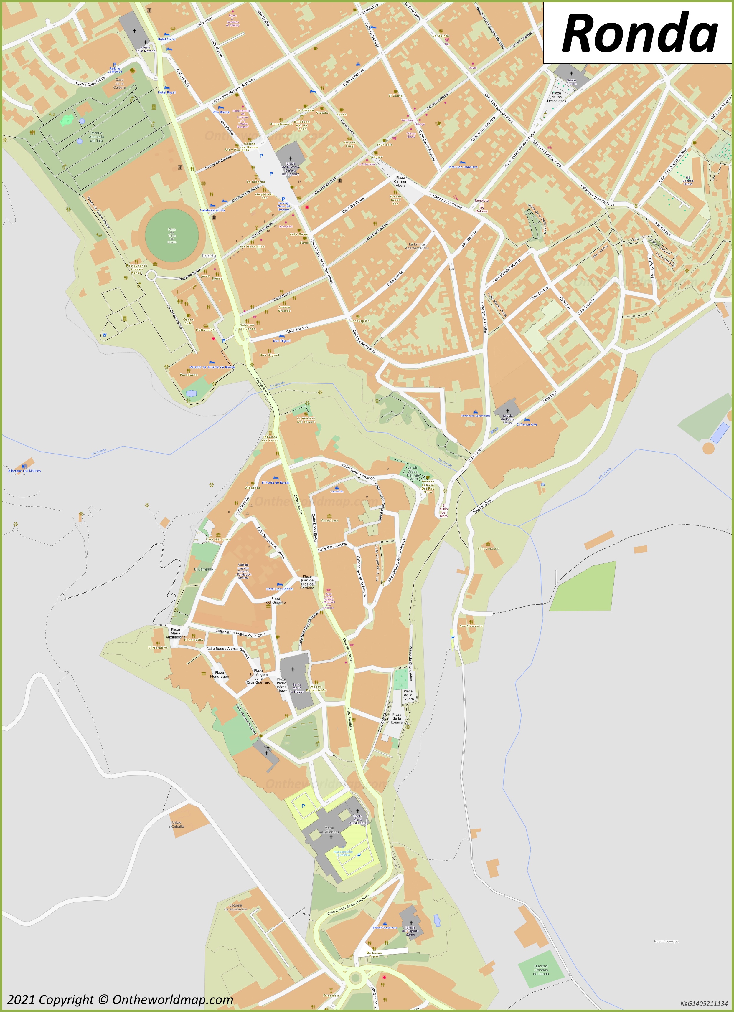 Mapa de la ciudad alta de Cuenca