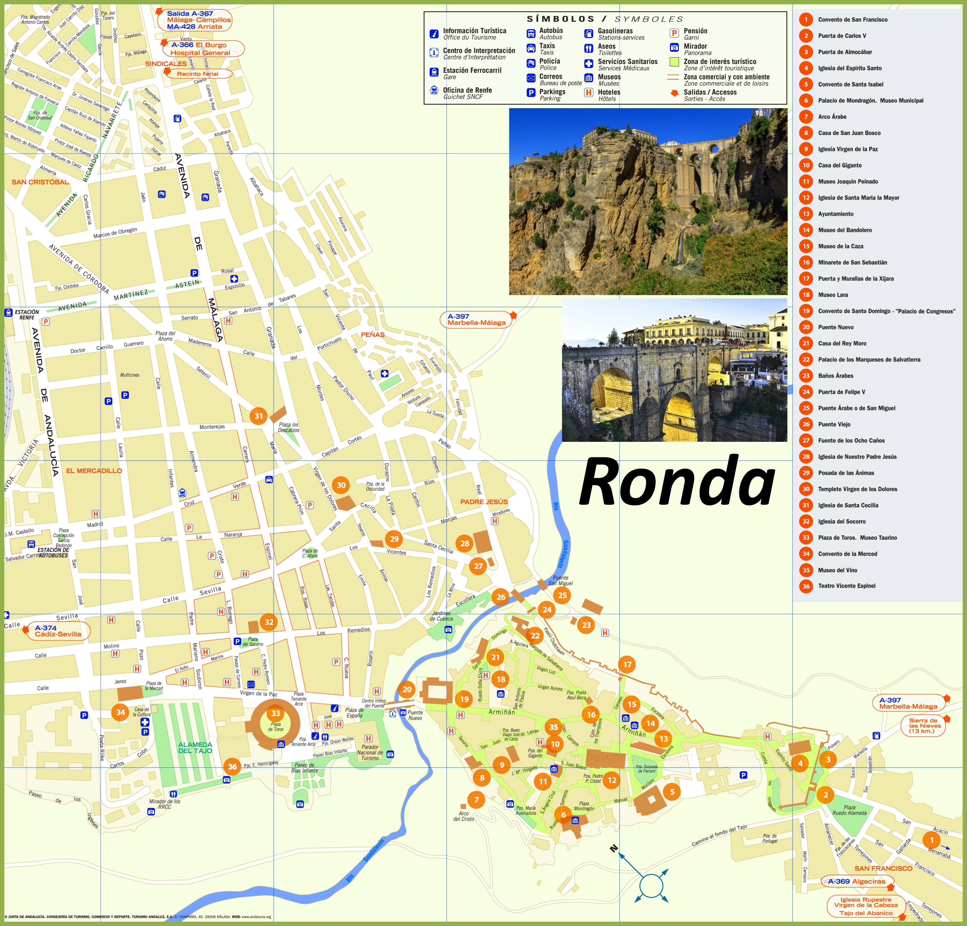 Mapa Turístico de Ronda