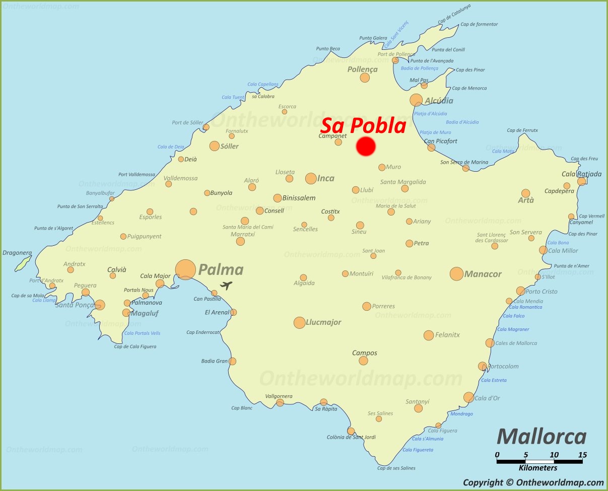 La Puebla en el Mapa de Mallorca