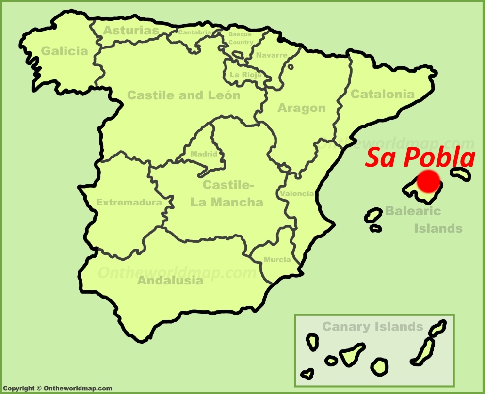 Sa Pobla Location On The Spain Map