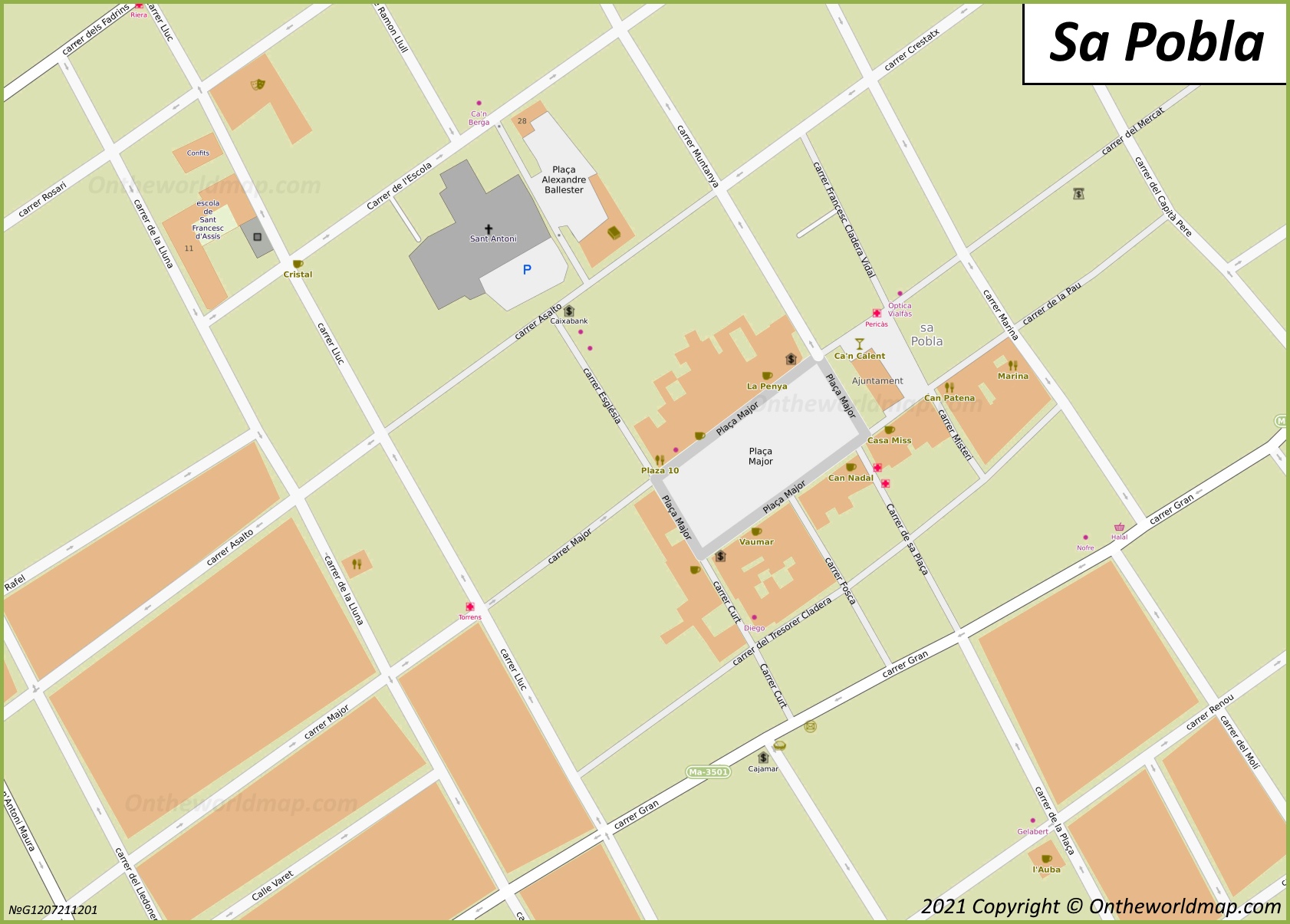 Sa Pobla Town Center Map