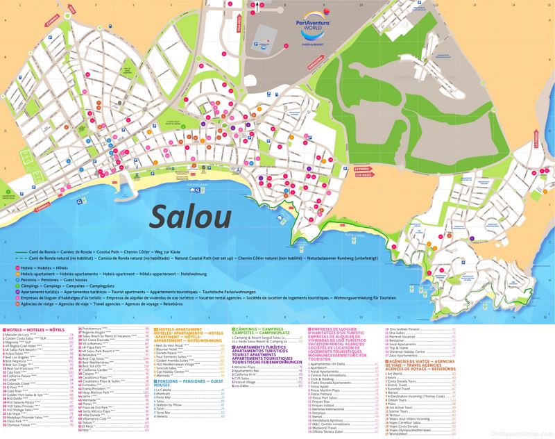 Salou Accommodation Map Max 