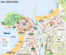 San Sebastián - Mapa del Casco Antiguo