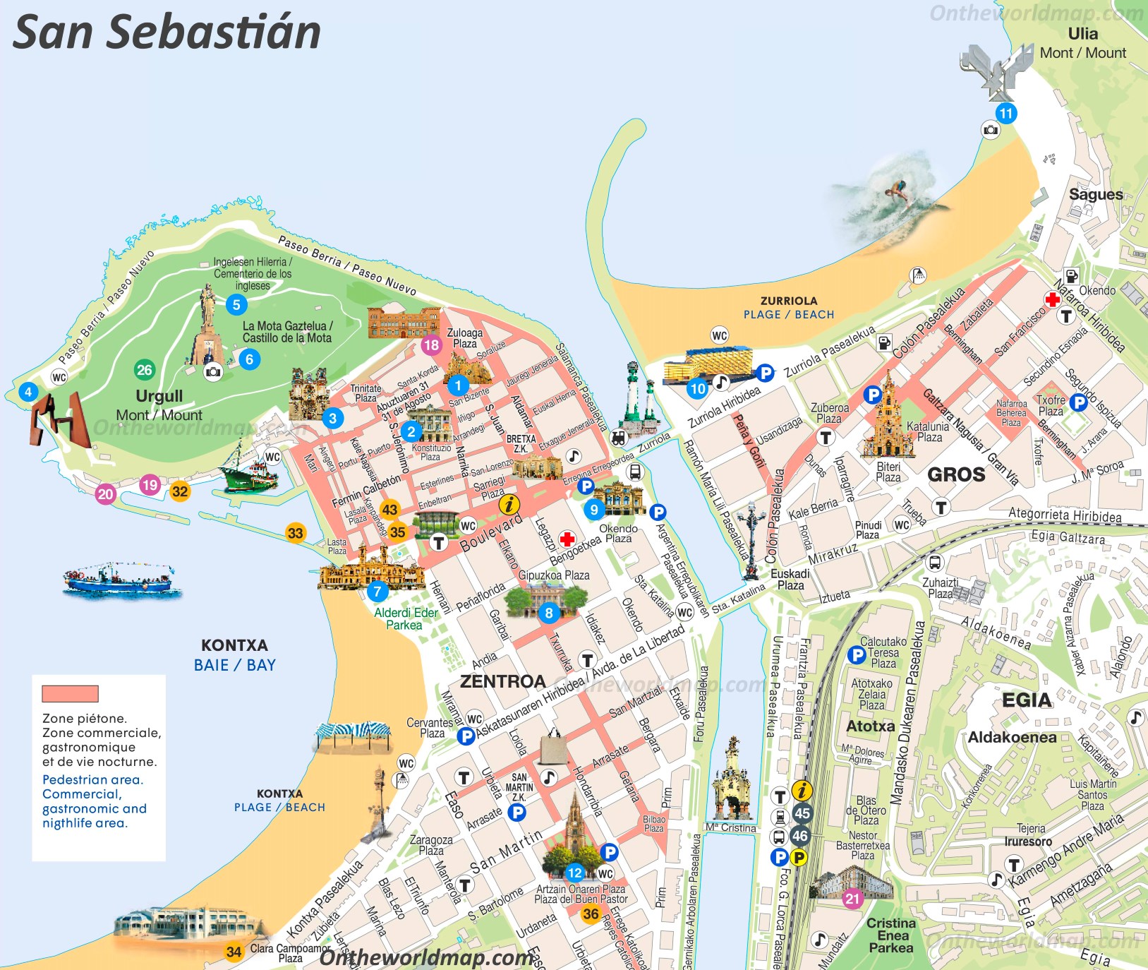 san sebastian tourist map
