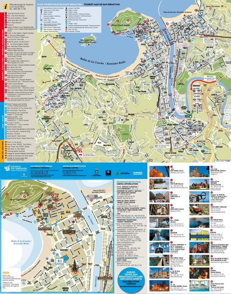 San Sebastián atracciones turísticas mapa
