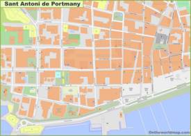 Sant Antoni de Portmany Town Center Map