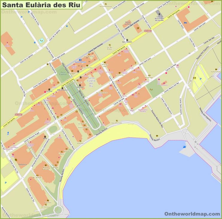 Santa Eulària des Riu  - Centro de la ciudad Mapa