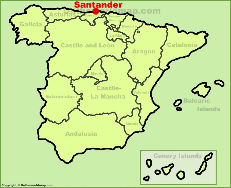 Santander location on the Spain map