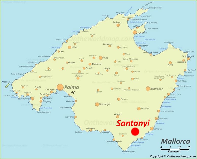 Santanyí Map | Mallorca, Spain | Detailed Maps of Santanyí