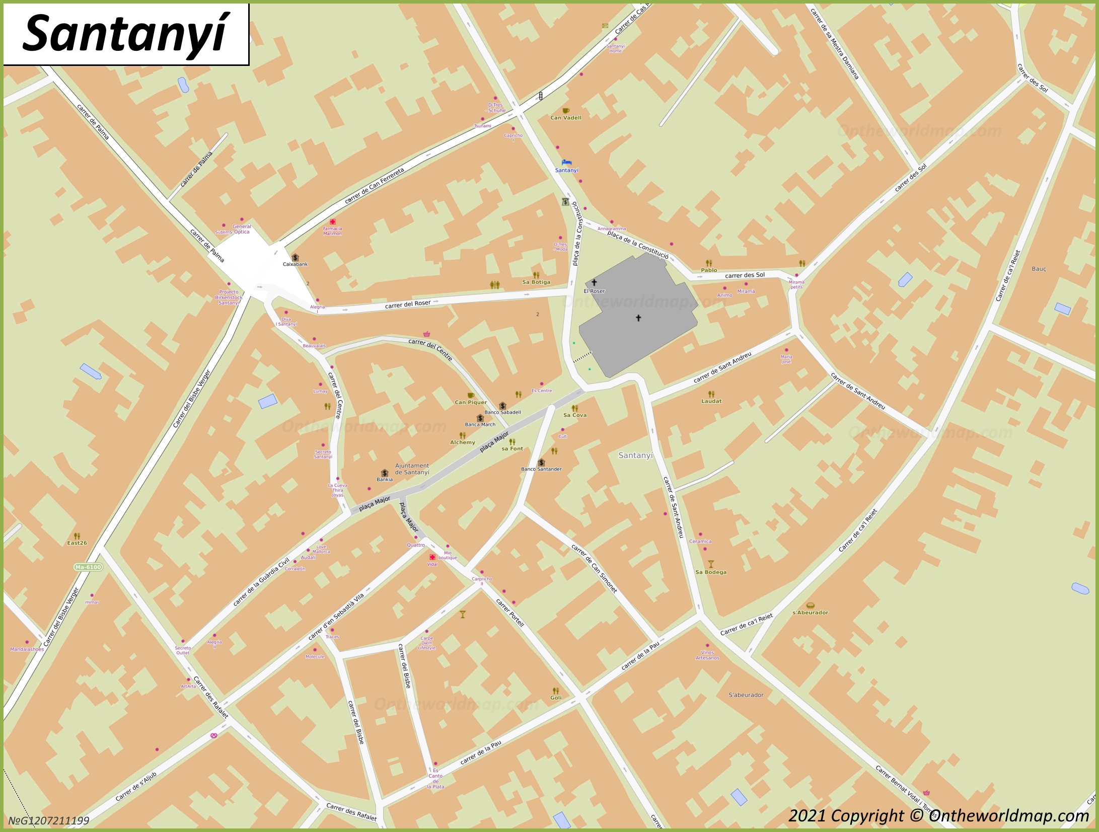 Santanyí Town Center Map