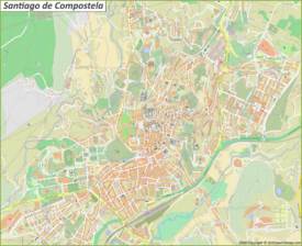 Mapa detallado de Santiago de Compostela