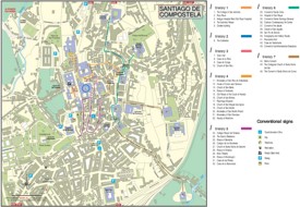 Santiago de Compostela - Mapa del centro de la ciudad
