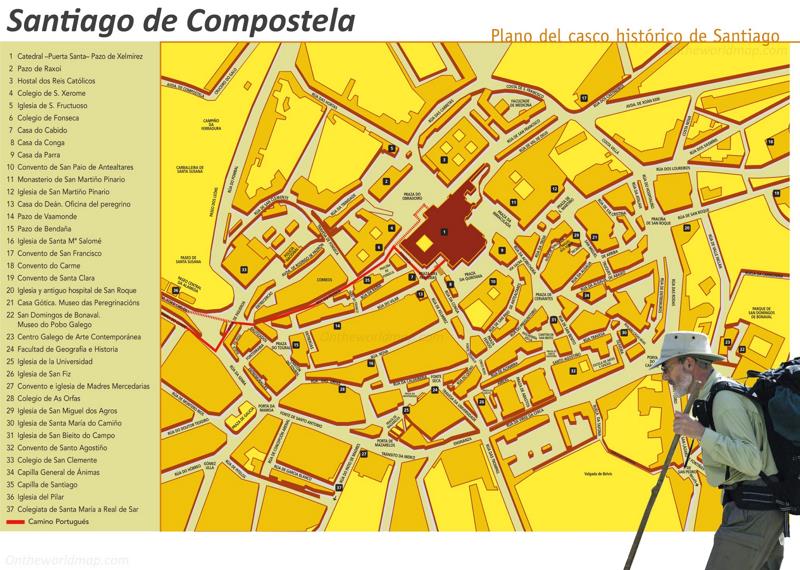 Map of Santiago de Compostela