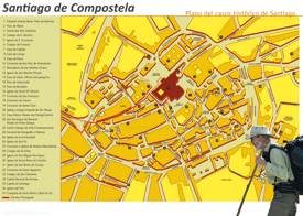 Santiago de Compostela - mapa de turismo