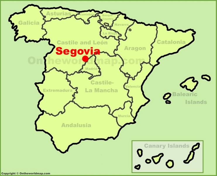 Segovia location on the Spain map