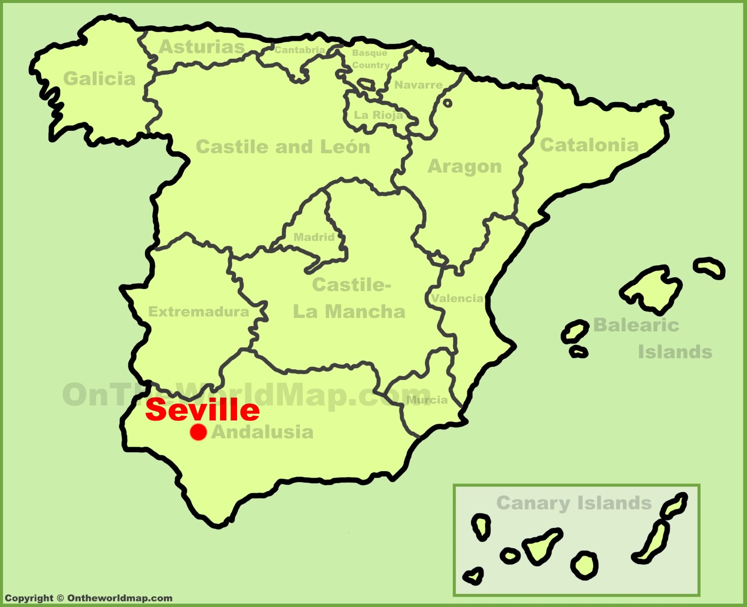 Seville Location On The Spain Map Ontheworldmap Seville Location On The Spain Map Ontheworldmap