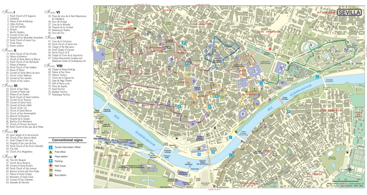 Seville tourist attractions map