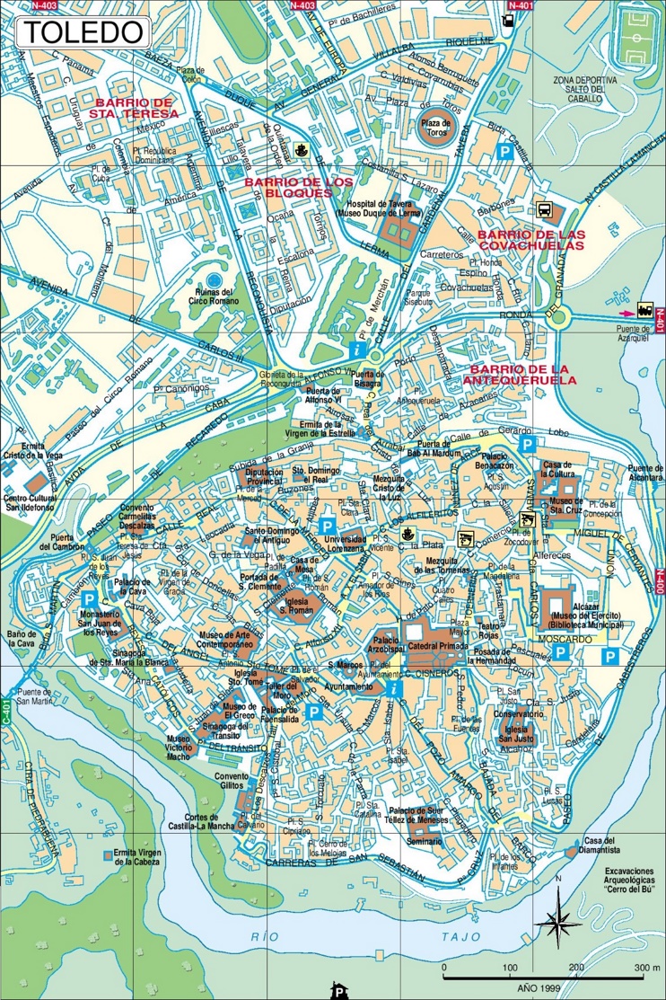 Toledo city center map