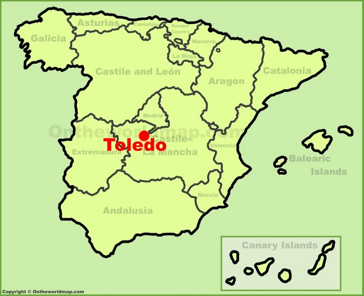 Toledo location on the Spain map