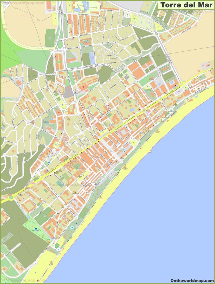 Detailed map of Torre del Mar