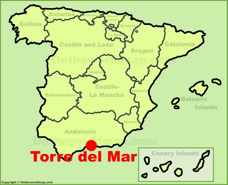 Torre del Mar location on the Spain map