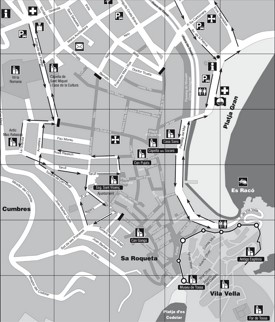 Tossa de Mar - Mapa del centro de la ciudad