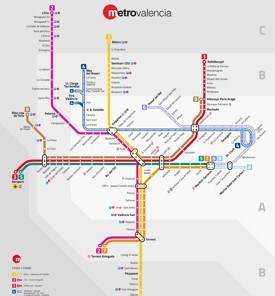 Valencia metro map