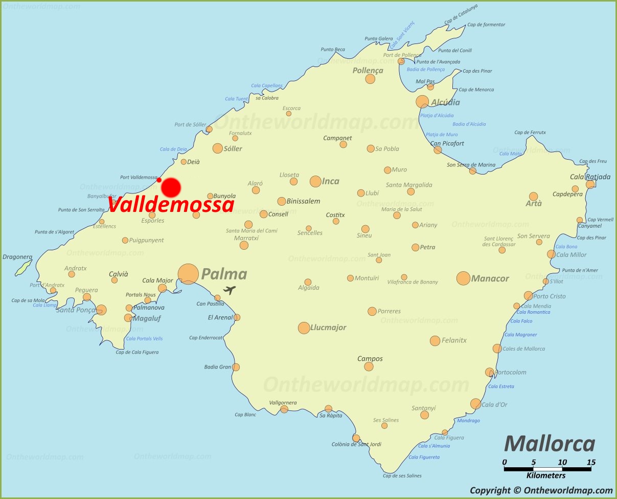 Valldemossa Location On The Mallorca Map