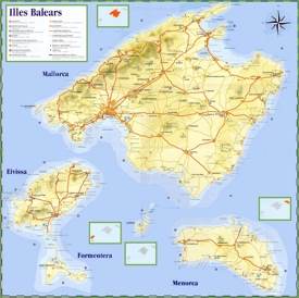 Balearic Islands travel map