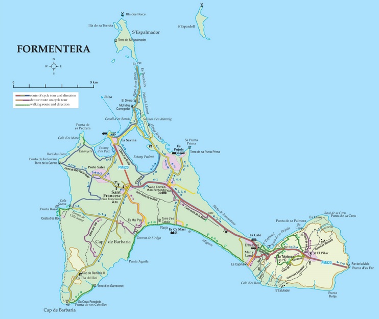 Formentera carreteras mapa