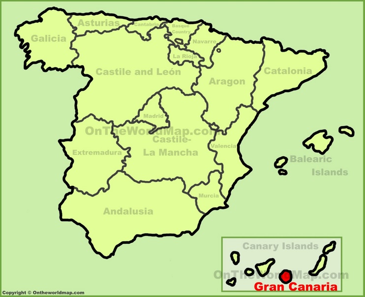 Gran Canaria en el mapa de España