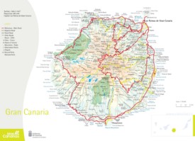 Large detailed map of Gran Canaria with beaches