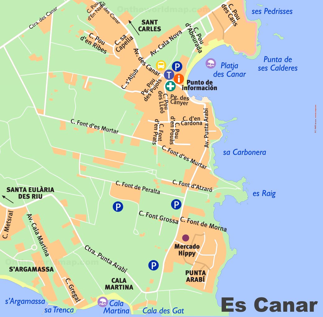 Es Canar Tourist Map Map Of Ibiza ZZCRLT
