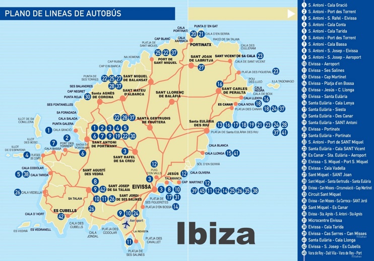 Ibiza bus map