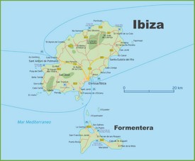 Mapa de Ibiza y Formentera