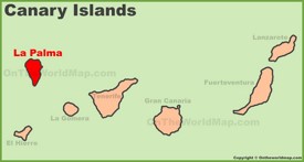 La Palma location on the Canaries map