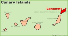 Lanzarote location on the Canaries map