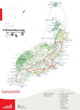 Lanzarote carreteras mapa