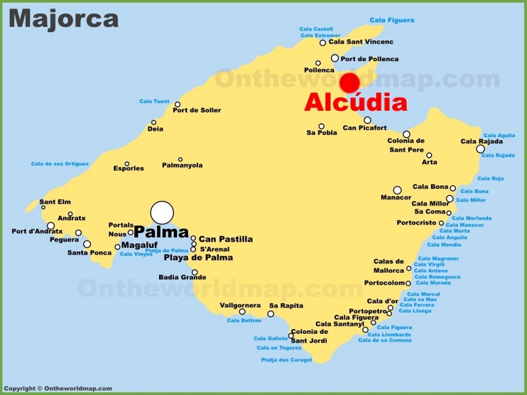 Alcúdia location on the Majorca map