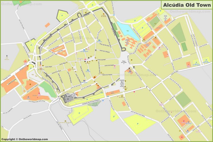 Detailed map of Alcúdia Old Town
