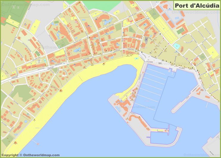 Detailed map of Port d'Alcúdia